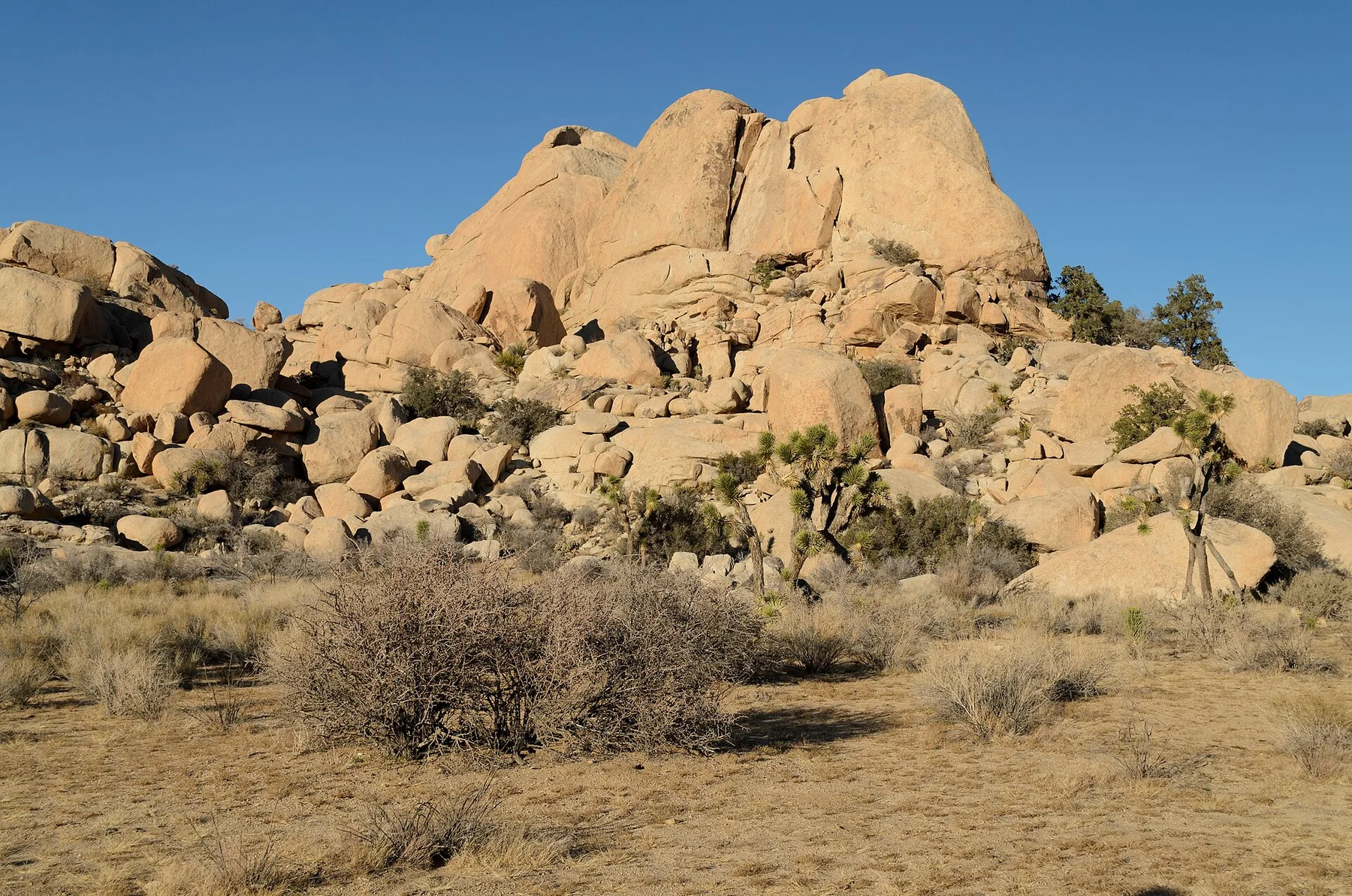 Rocky terrain beside the historic Barker Dam reservoir