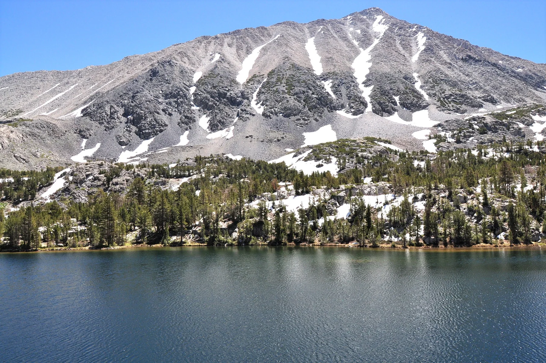 Box Lake shoreline and surrounding granite