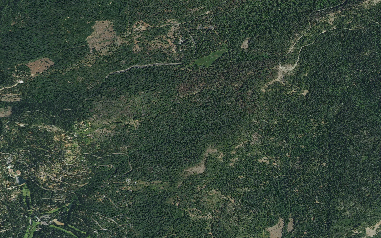 Aerial view centered on White Fir Environmental Camp