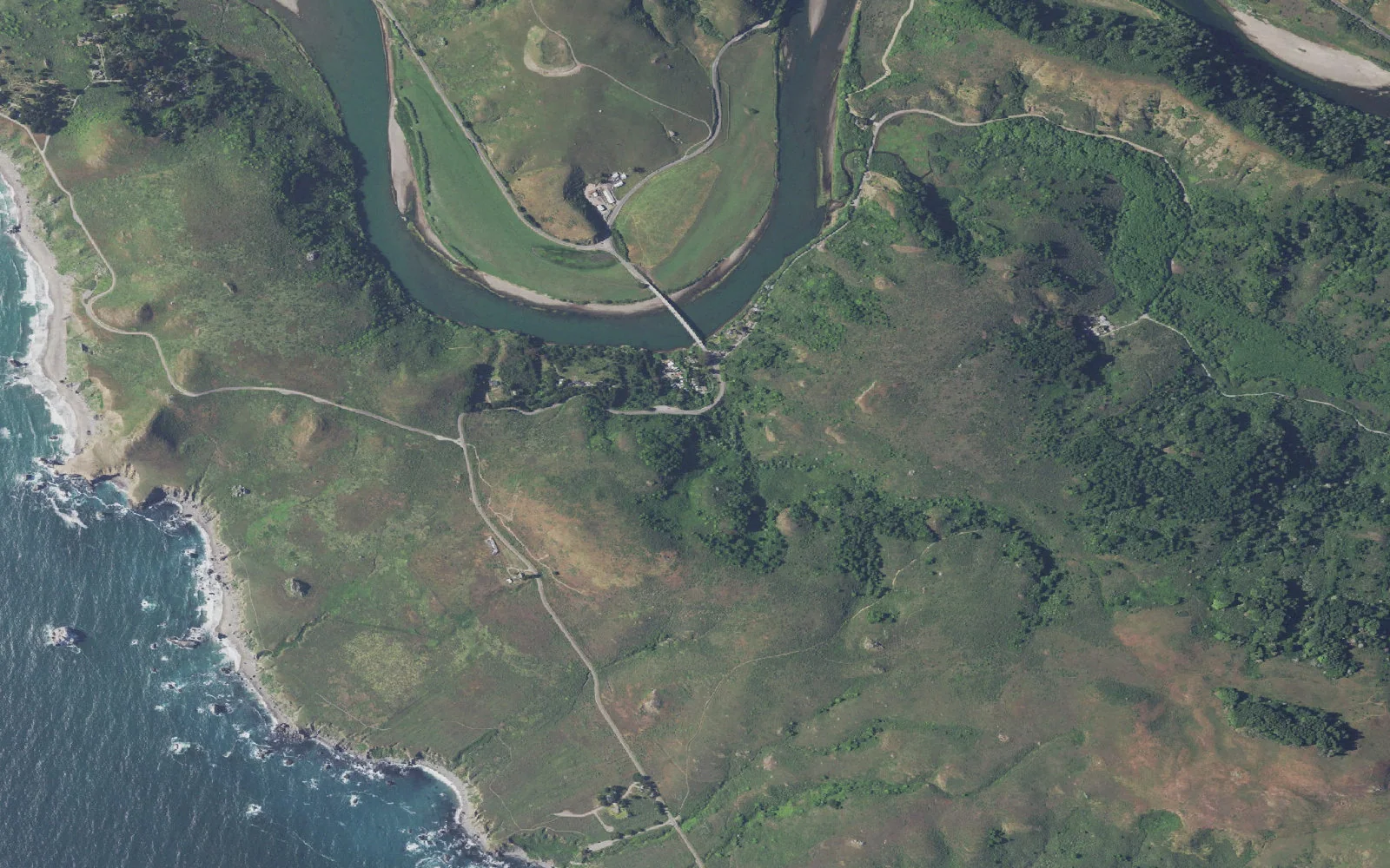 Aerial view centered on Pomo Canyon Environmental Camp