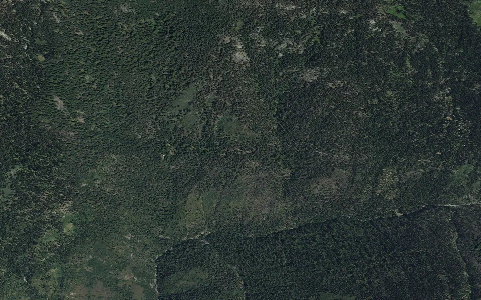Aerial view centered on Atwell Mill Campground