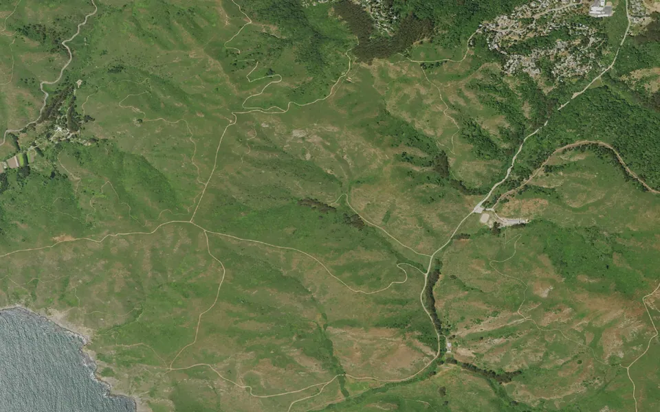 Aerial view centered on Haypress Campground