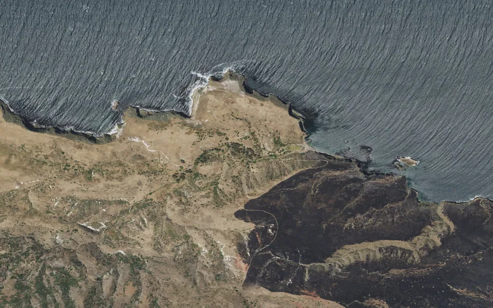 Aerial view centered on SANTA CRUZ ISLAND SCORPION