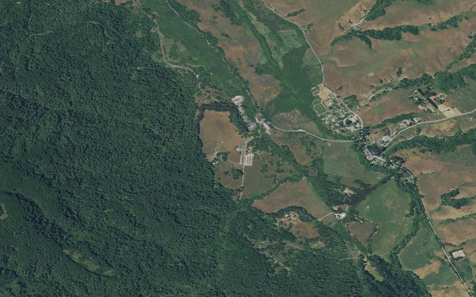 Aerial view centered on Point Reyes National Seashore Campground