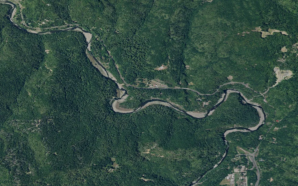 Aerial view centered on Hickey Campground