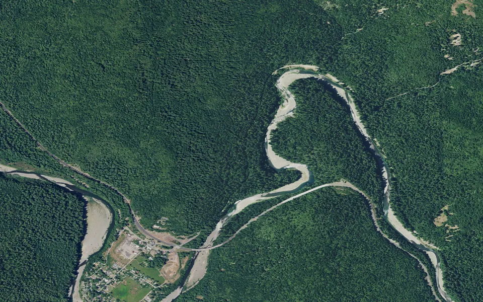 Aerial view centered on Hidden Springs Campground