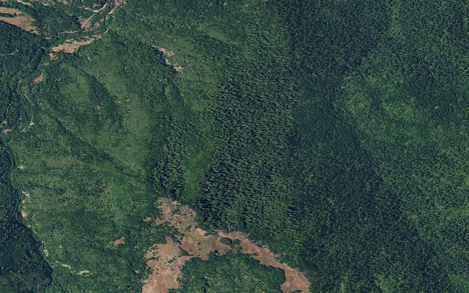 Aerial view centered on Whiskey Flat Trail Camp