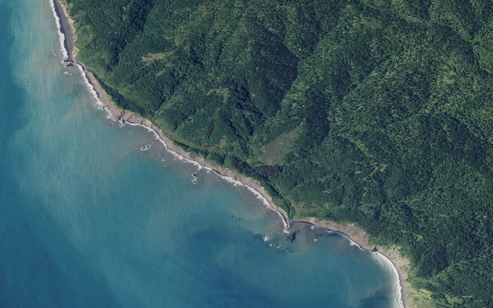 Aerial view centered on Orchard Camp