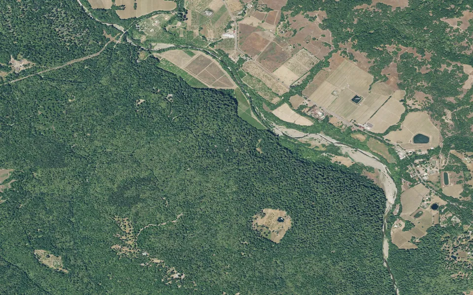 Aerial view centered on Wildcat Campground