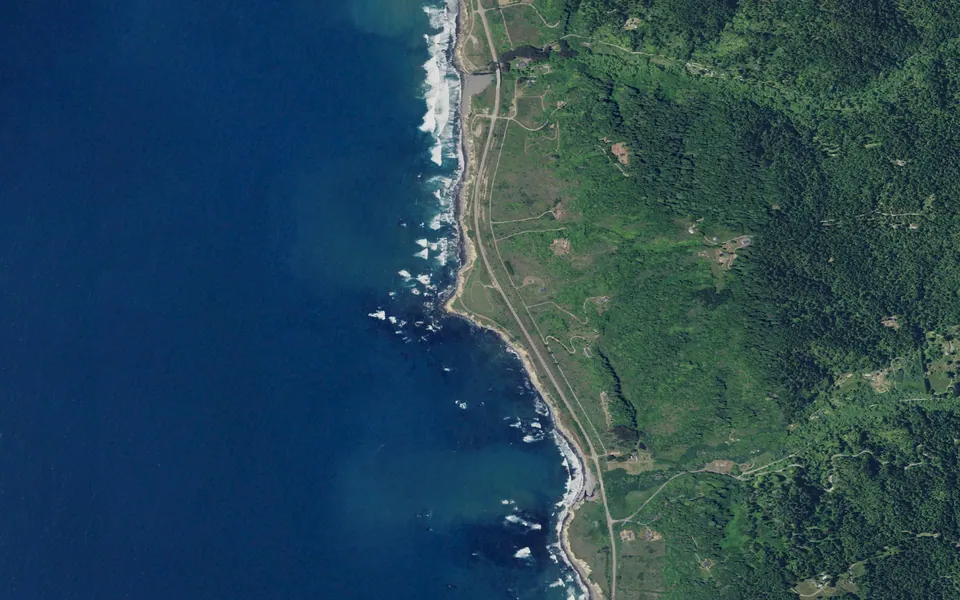 Aerial view centered on Westport-Union Landing Campground