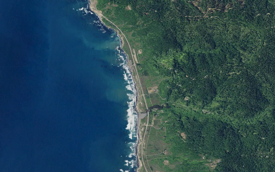 Aerial view centered on Westport-Union Landing CG near Howard Cr Rd