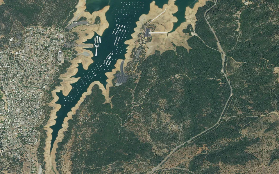 Aerial view centered on Coyote Campground