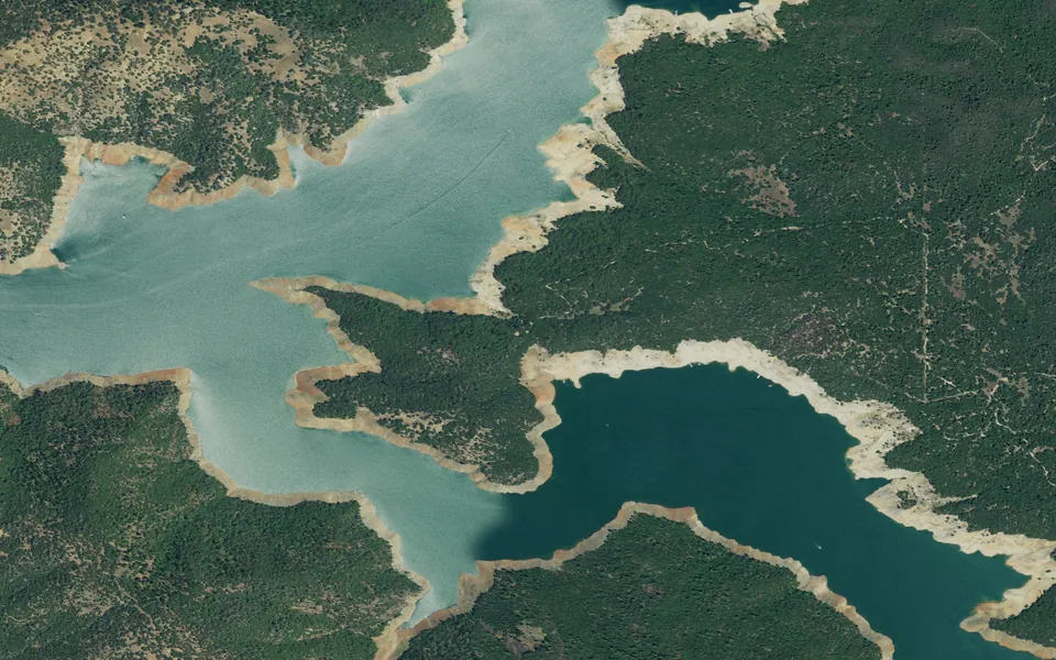 Aerial view centered on Craig Saddle Boat-in Camp