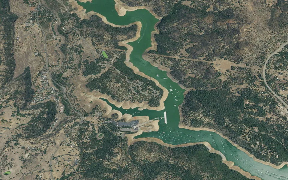 Aerial view centered on Lime Saddle Campground