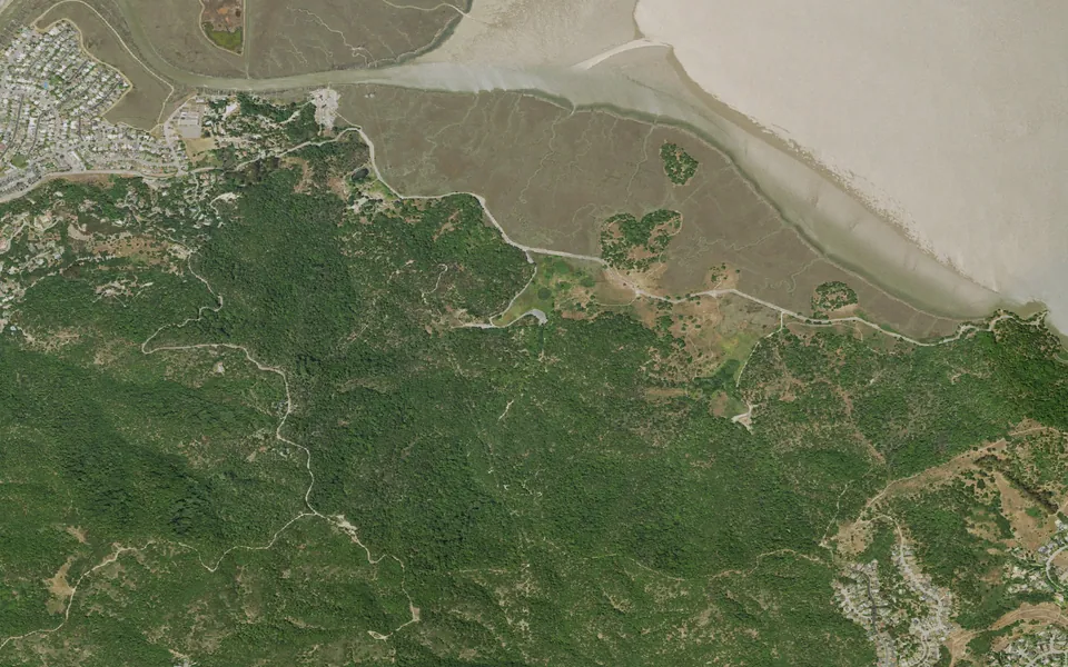 Aerial view centered on Back Ranch Meadows Walk-in Campground