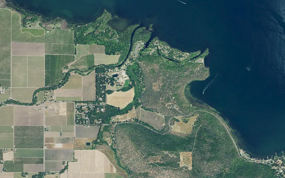 Aerial view centered on Cole Campground