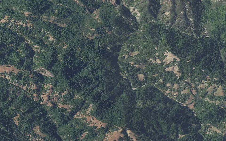 Aerial view centered on Mannings Flat II