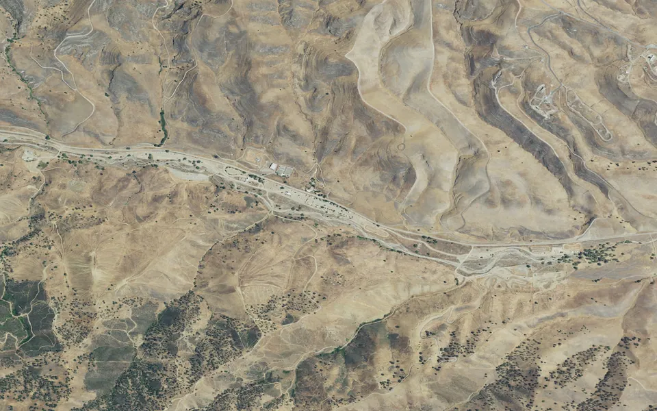 Aerial view centered on Carnegie Campground