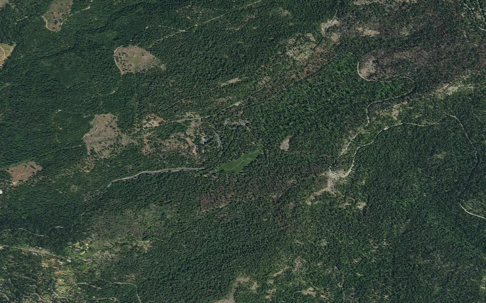 Aerial view centered on North Grove Campground