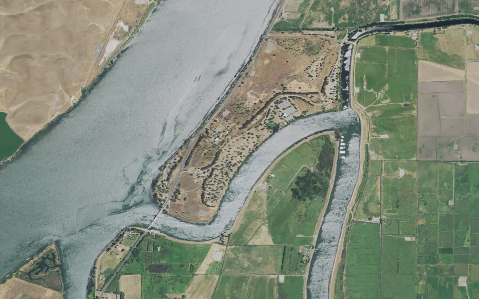 Aerial view centered on Willow Campground