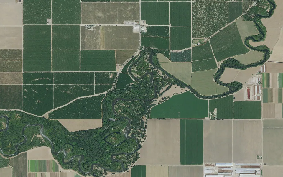 Aerial view centered on Caswell Memorial Campground