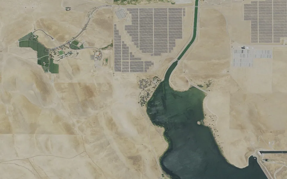 Aerial view centered on San Luis Campground