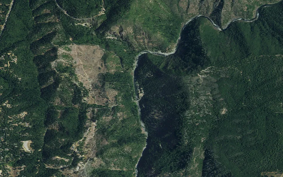 Aerial view centered on Mineral Bar