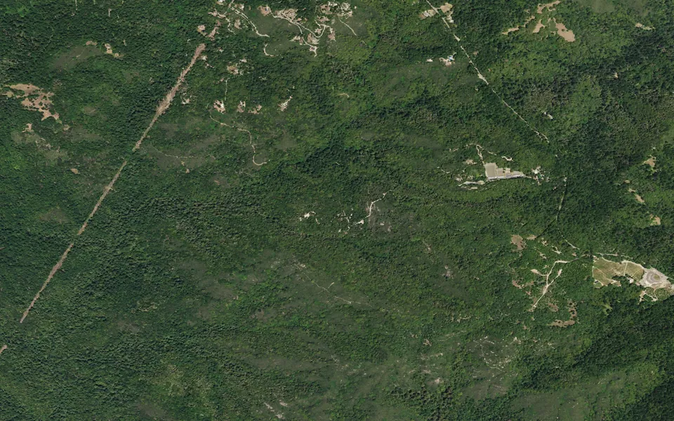 Aerial view centered on Castle Rock Main Trail Camp