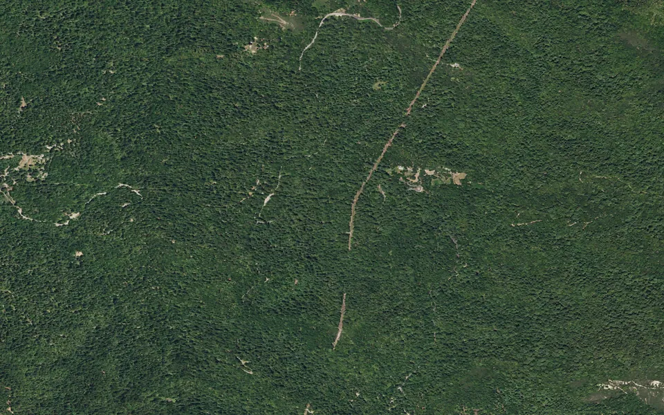 Aerial view centered on Waterman Gap Trail Camp