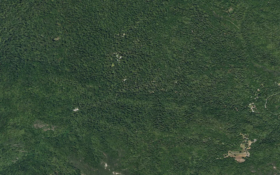 Aerial view centered on Blooms Campground
