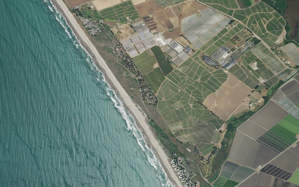 Aerial view centered on South Camp