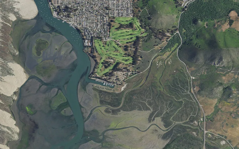 Aerial view centered on Morro Bay Campground