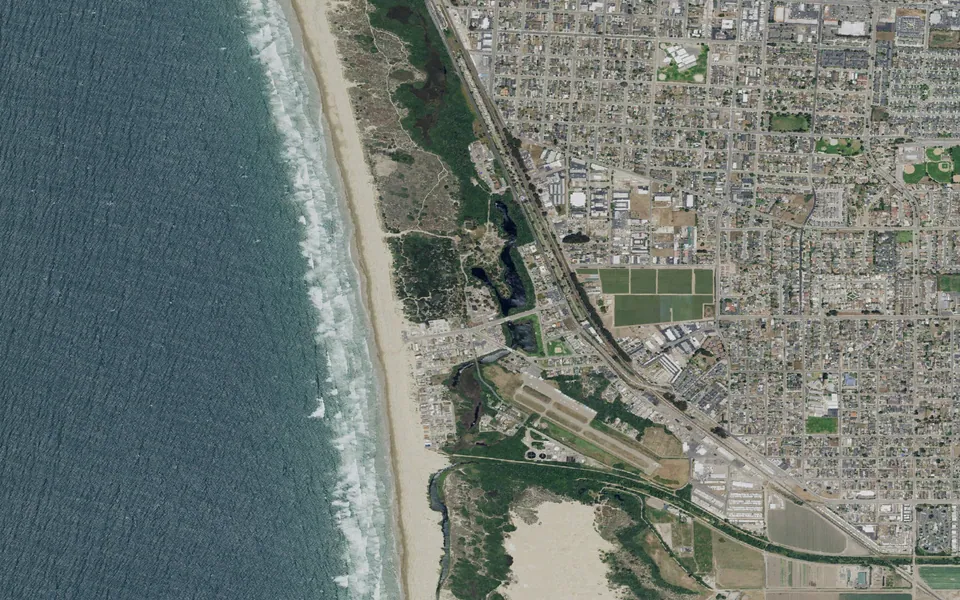 Aerial view centered on Oceano Campground