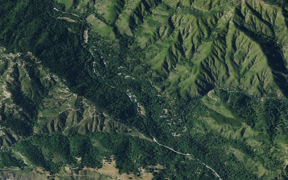 Aerial view centered on Pfeiffer Big Sur Campground