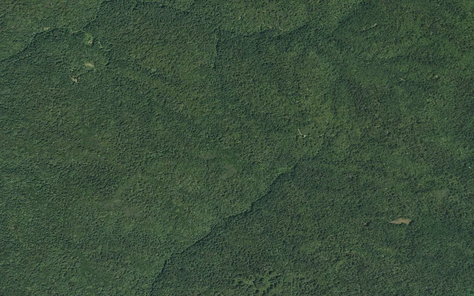 Aerial view centered on West Ridge Trail Camp