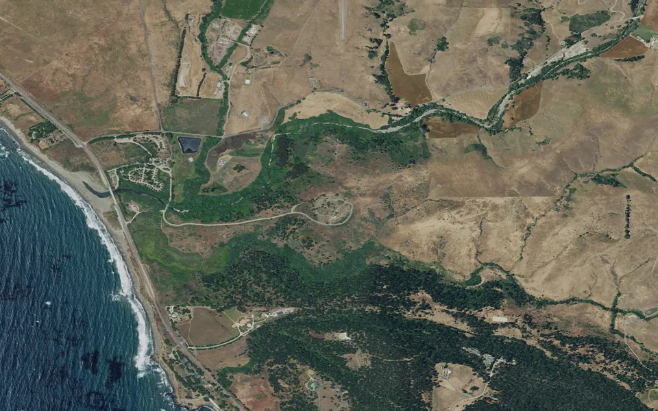 Aerial view centered on Washburn Campground
