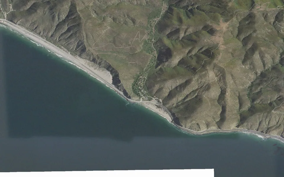 Aerial view centered on Big Sycamore Canyon Campground