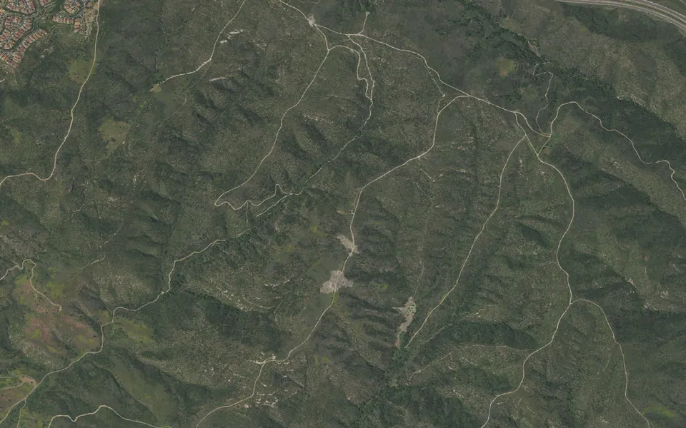 Aerial view centered on Upper Moro Ridge Environmental Campground