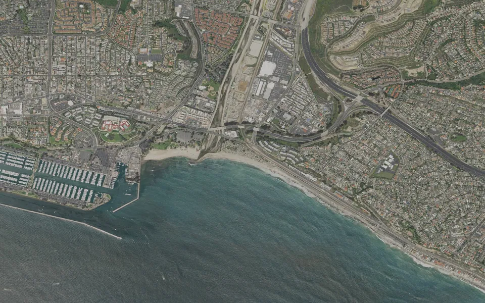Aerial view centered on Doheny Campground