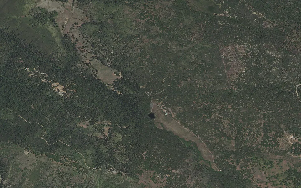 Aerial view centered on Doane Valley Campground