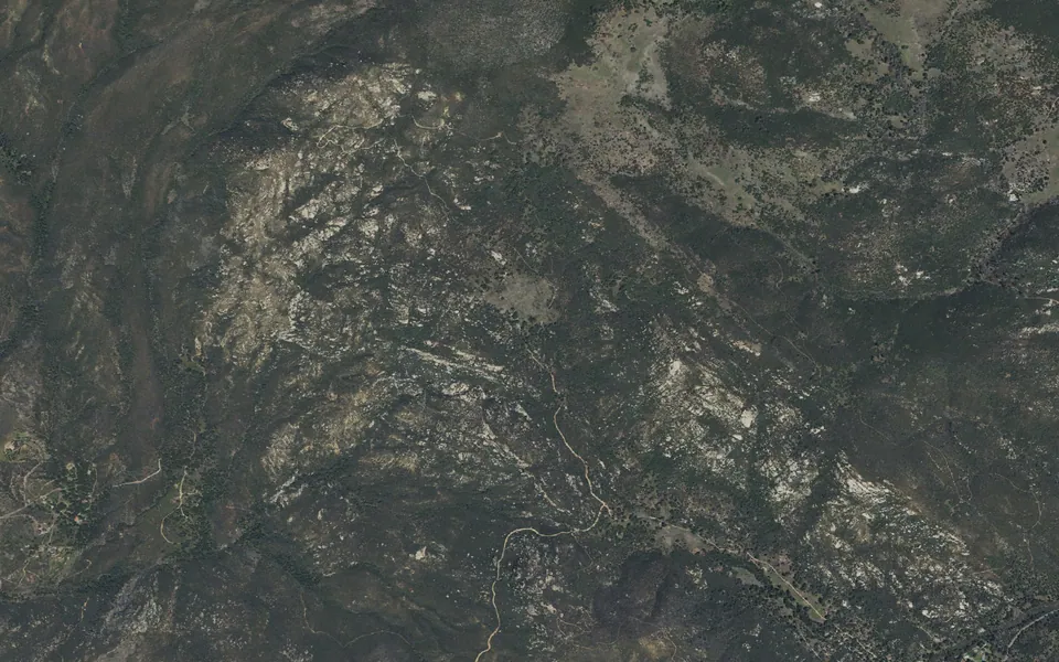 Aerial view centered on Arroyo Seco Trail Camp