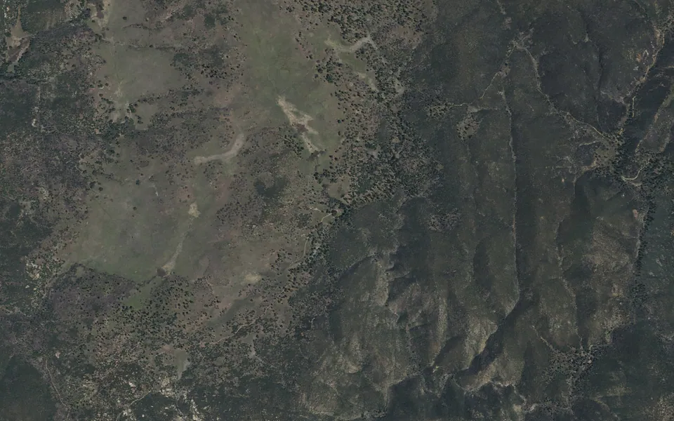 Aerial view centered on Granite Springs Trail Camp