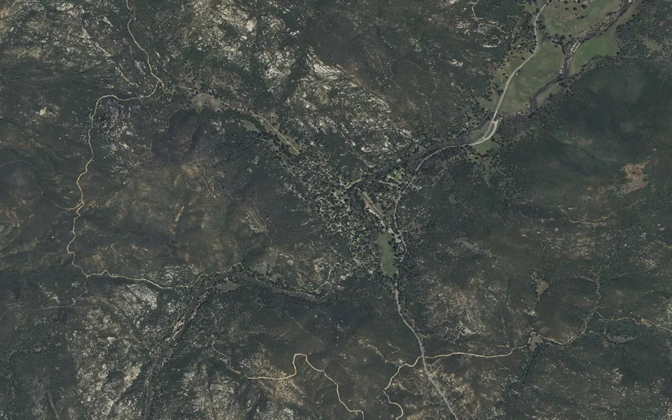 Aerial view centered on Green Valley Campground