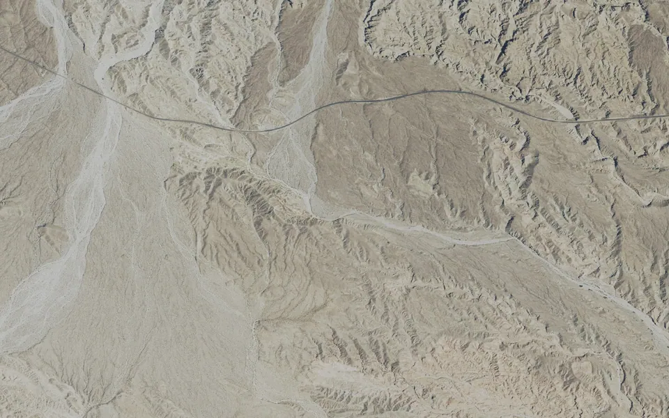 Aerial view centered on Arroyo Salado