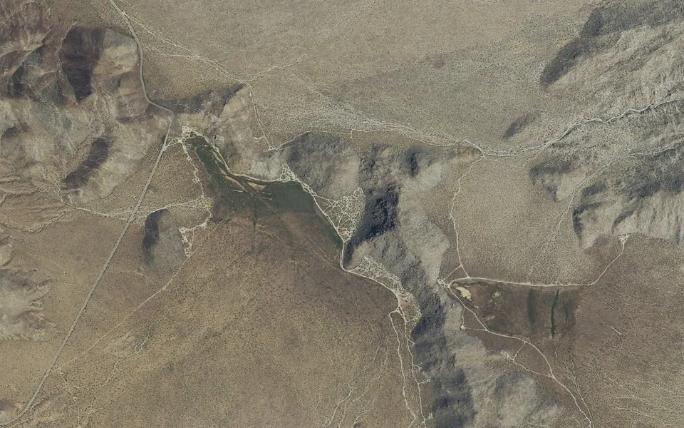 Aerial view centered on Blair Valley