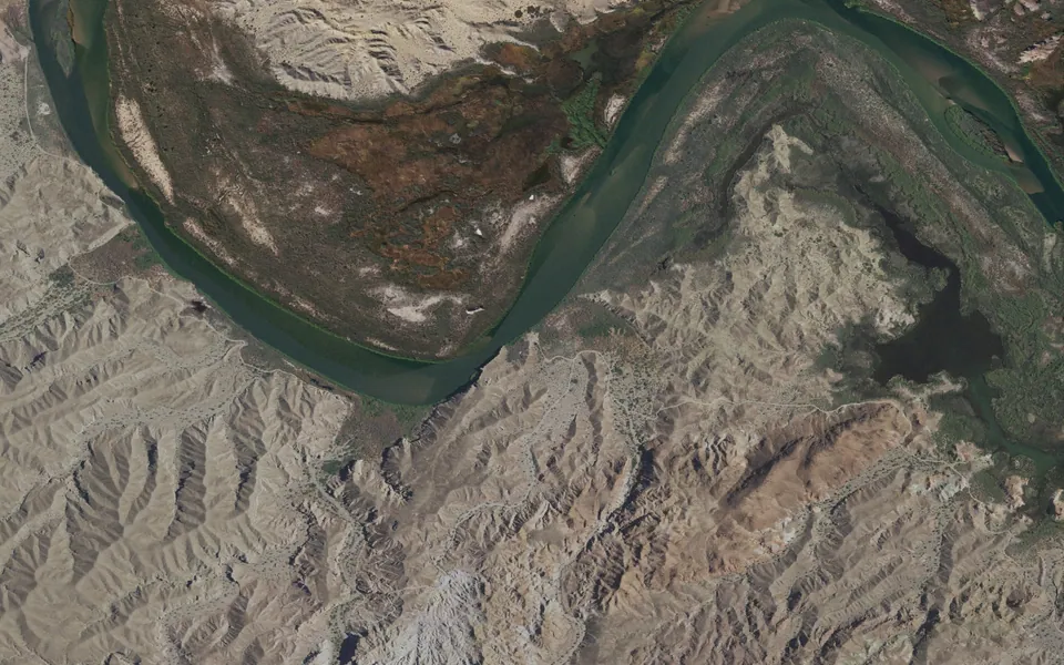 Aerial view centered on Paddlewheeler Boat-in Camp