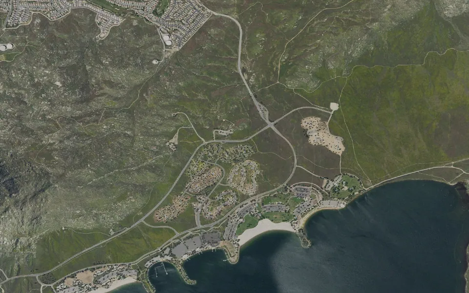 Aerial view centered on Bobcat Campground