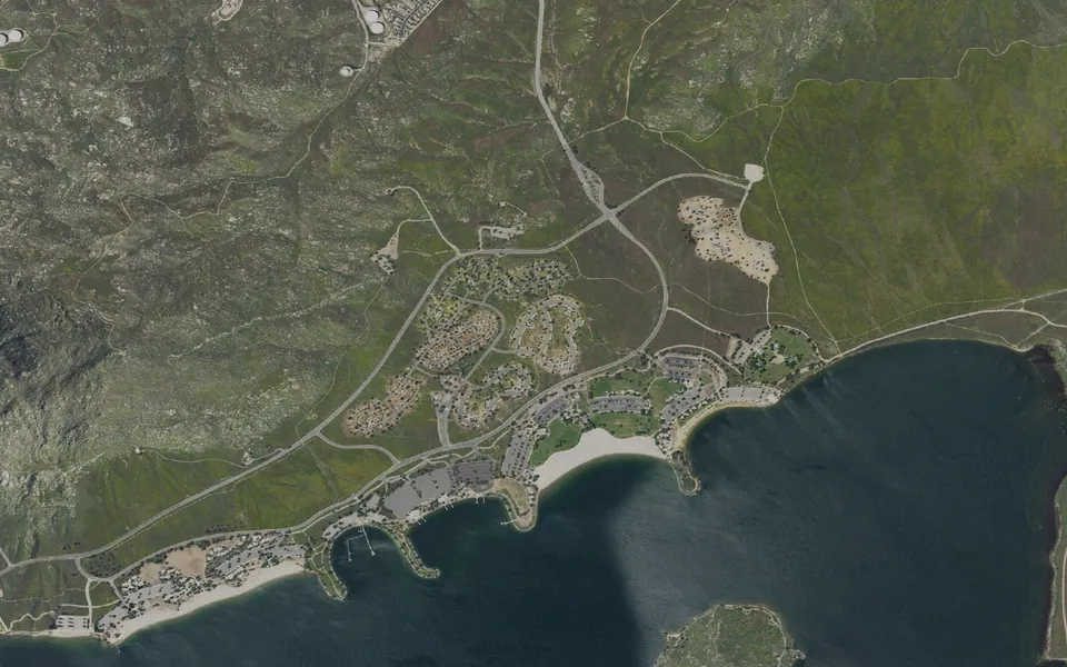 Aerial view centered on Deer Campground