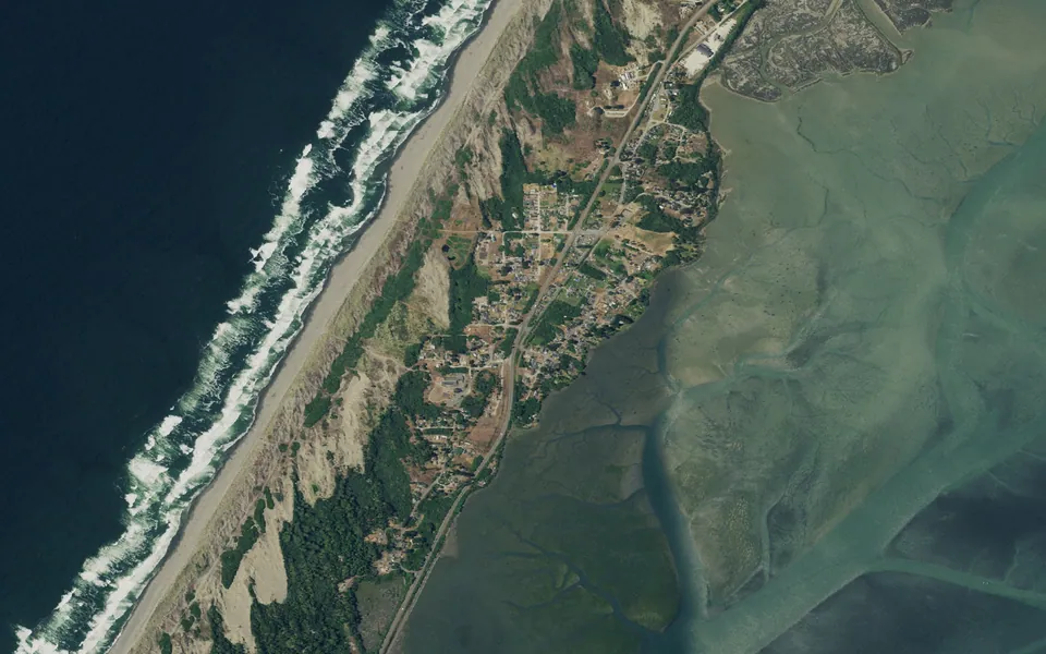 Aerial view centered on Samoa Campground