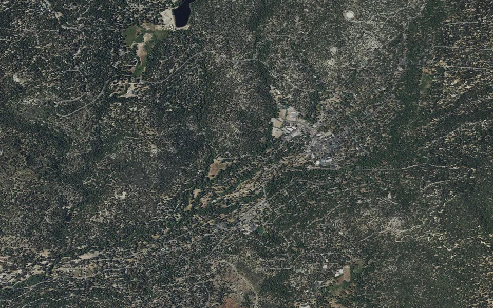 Aerial view centered on Idyllwild Regional Park Campground